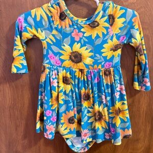 EUC Little Sleepies Dress with Sunflower Print